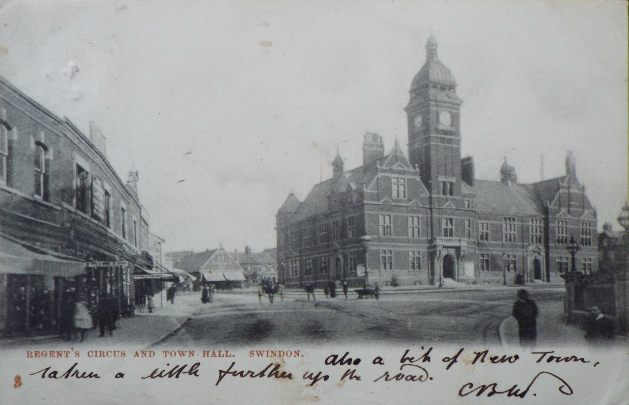 Print - Regents Circus and Town Hall, Swindon